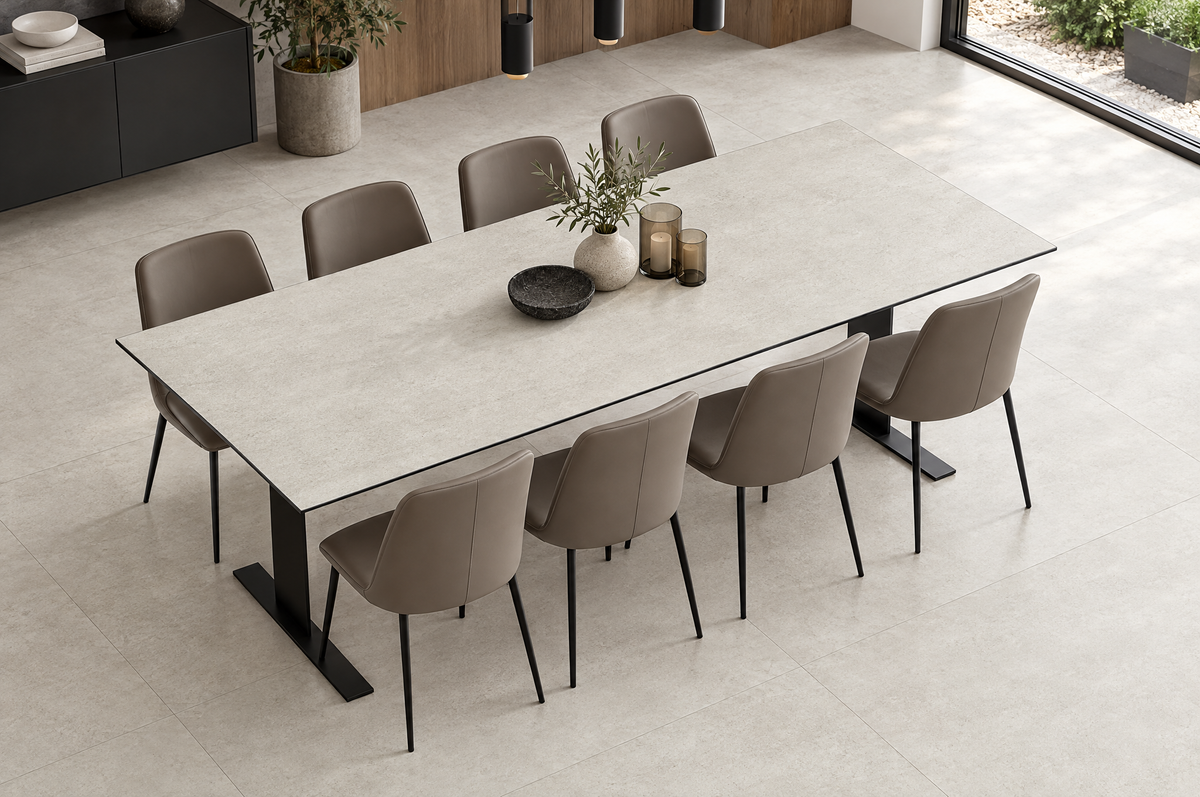 TRIVIO Esstisch mit T-Gestell Parker White