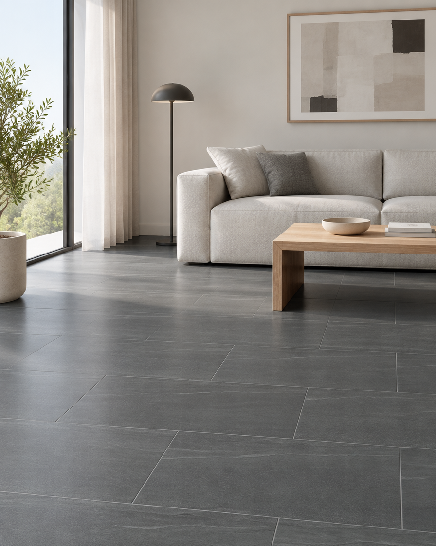 BIEN Paros Dark Grey 30×60 cm – Anwendungsbeispiel (Abbildung beispielhaft)