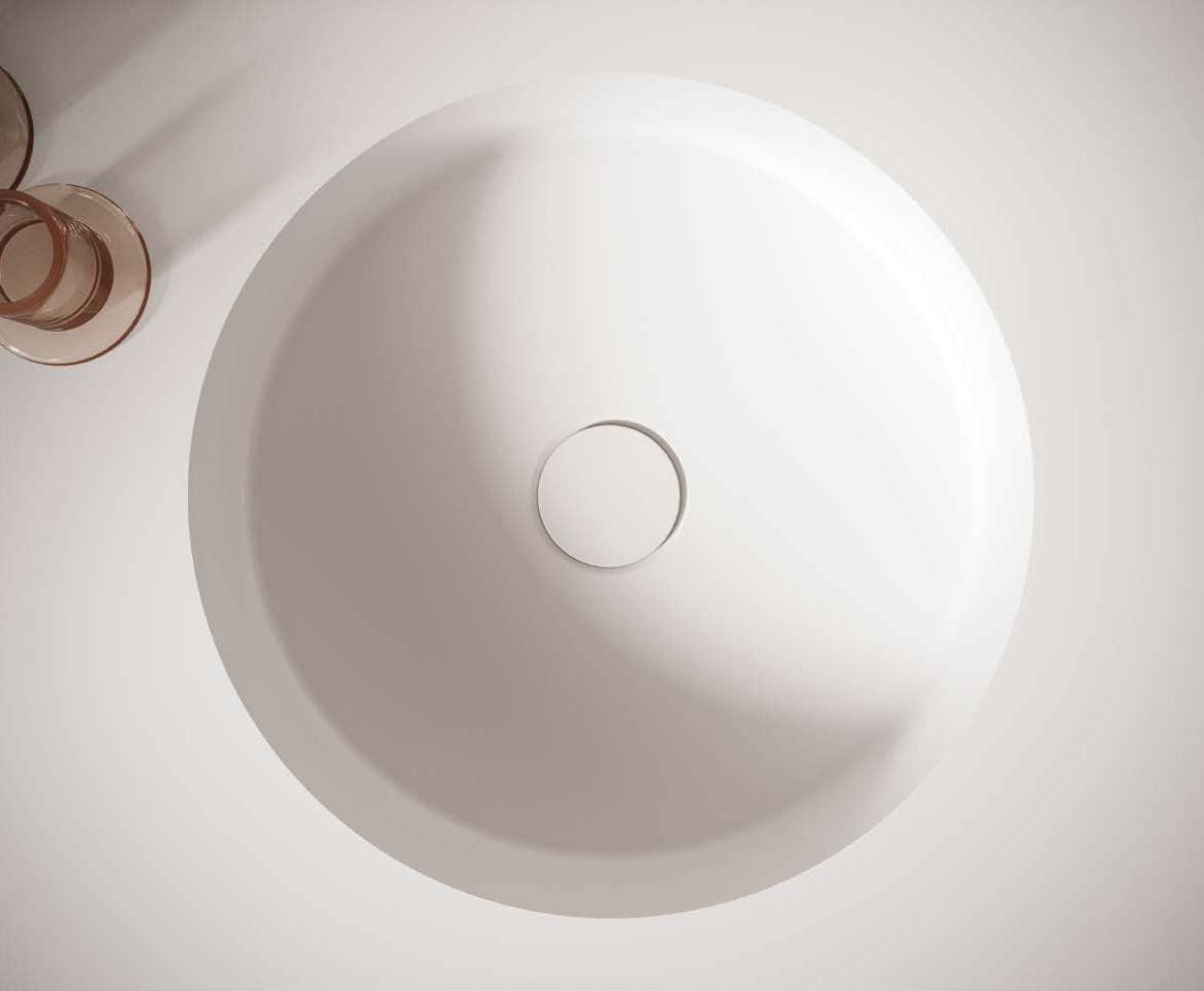 Ilbagno Tondo, Round, Pure – Aufsatzwaschbecken Solid Surface