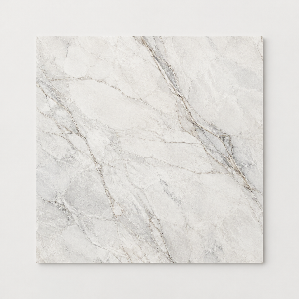 KI-generierte illustrative Fliesenansicht: Silver Root, Farbe White.