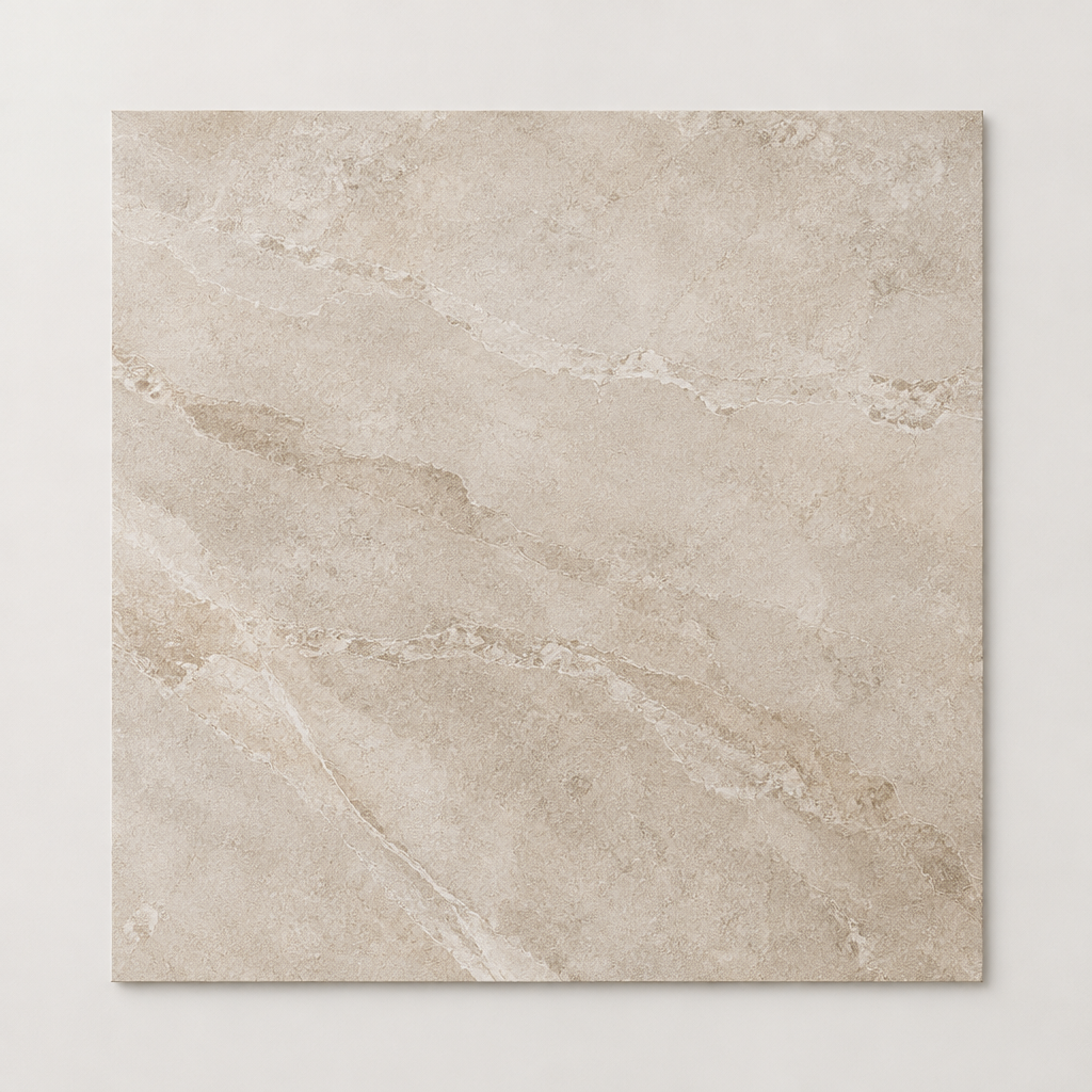 KI-generierte illustrative Fliesenansicht: Nurae, Farbe Beige.