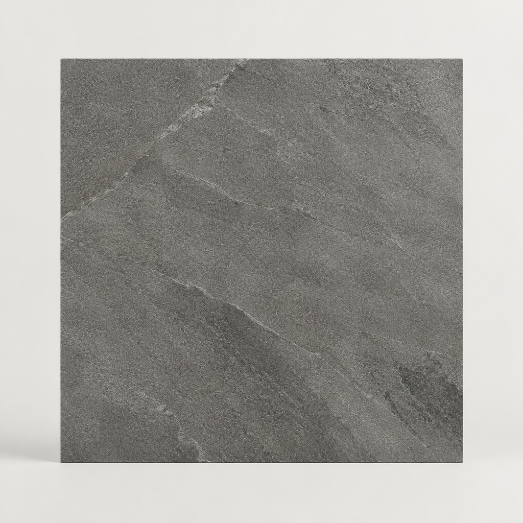 KI-generierte illustrative Fliesenansicht: Basaltina, Farbe Grey.