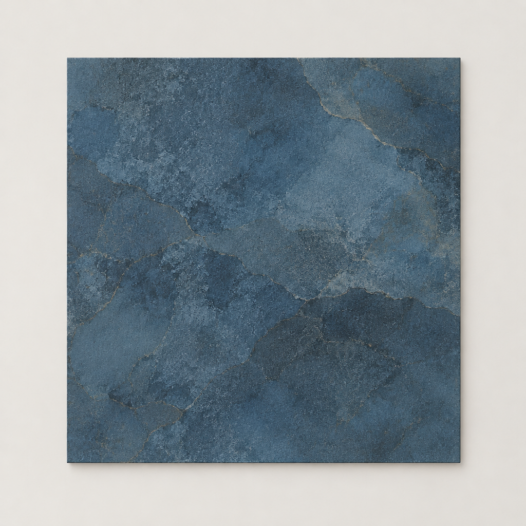 KI-generierte illustrative Fliesenansicht: Wallart, Farbe Majorelle.