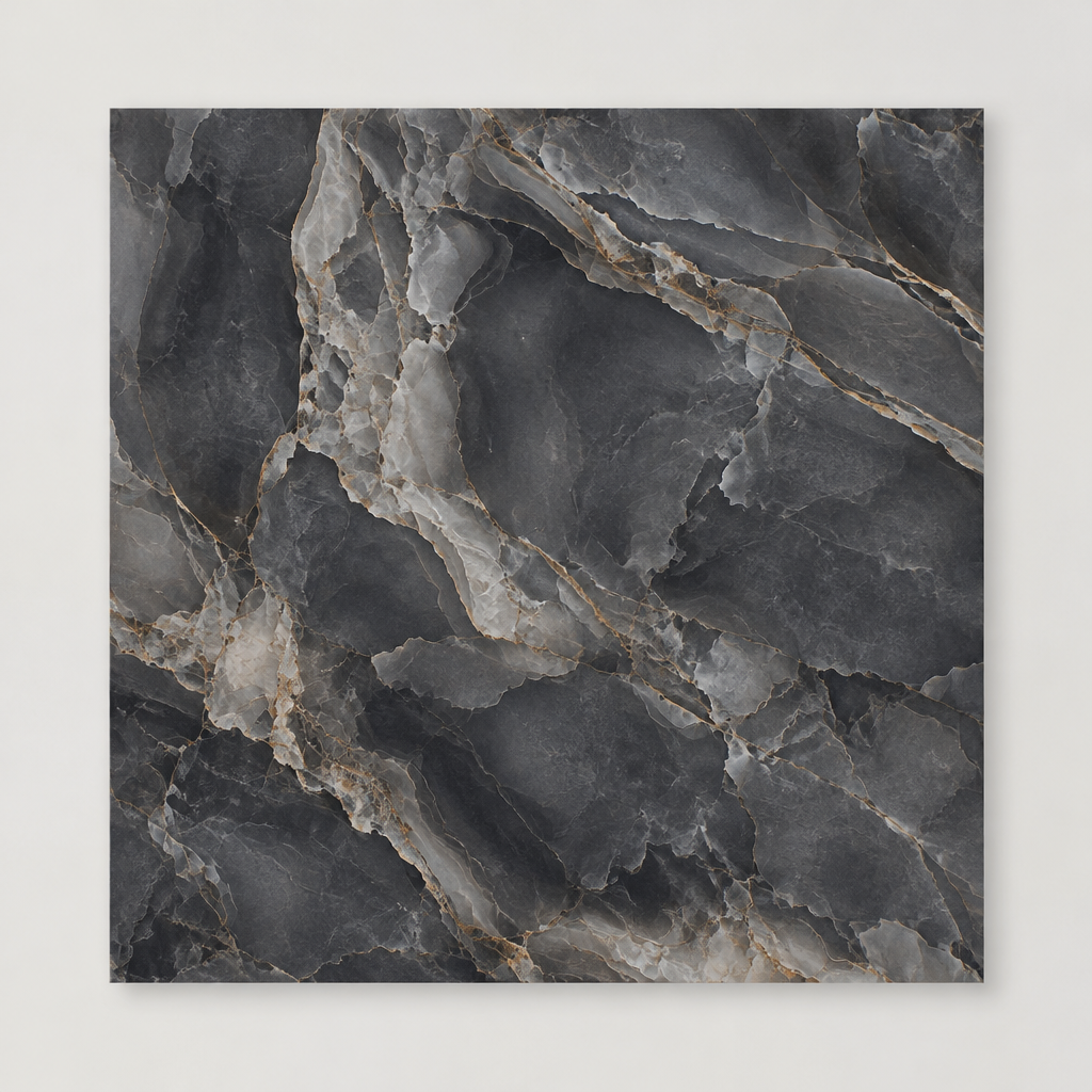 KI-generierte illustrative Fliesenansicht: Onice Allure, Farbe Galaxy.