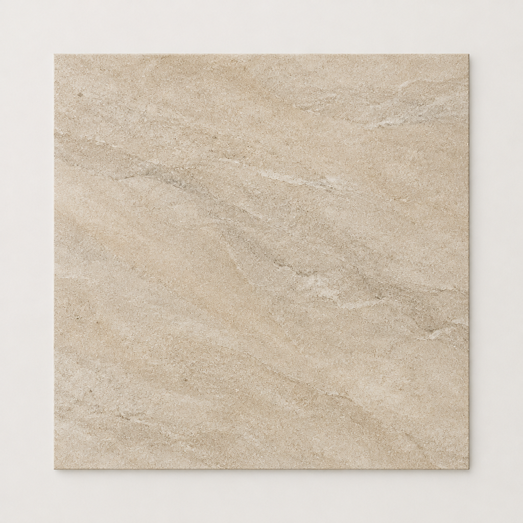 KI-generierte illustrative Fliesenansicht: Native, Farbe Sand.