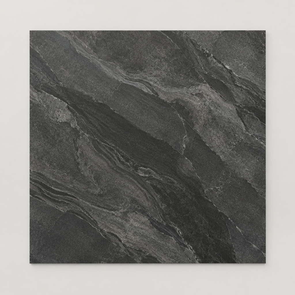 KI-generierte illustrative Fliesenansicht: Morphic, Farbe Bold Anthracite.