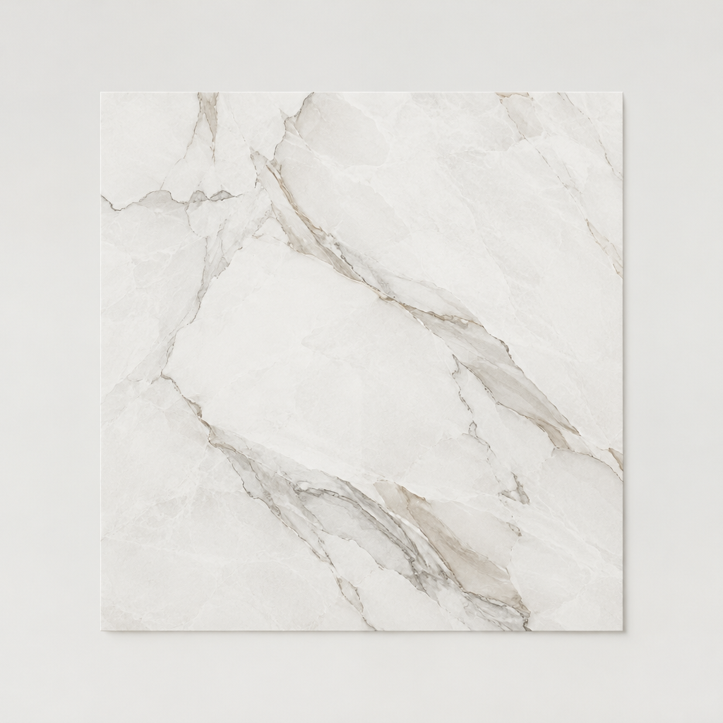 KI-generierte illustrative Fliesenansicht: Morphic, Farbe Bold White.