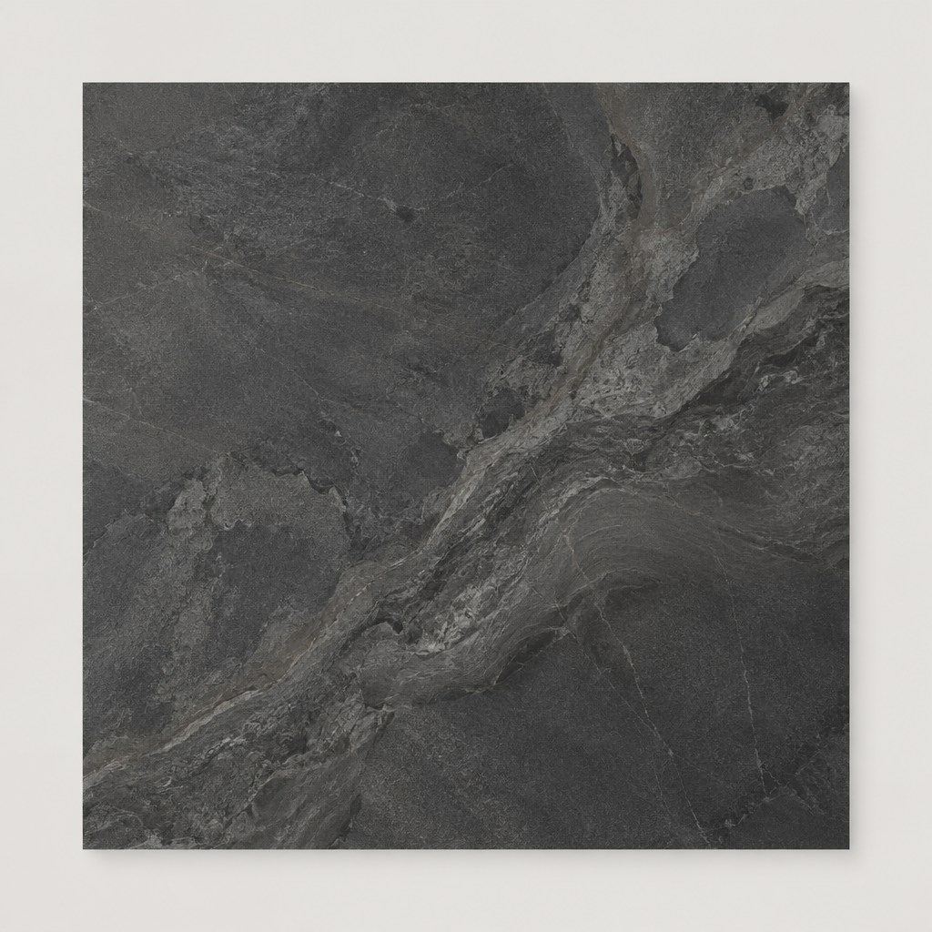 KI-generierte illustrative Fliesenansicht: Morphic, Farbe Core Anthracite.