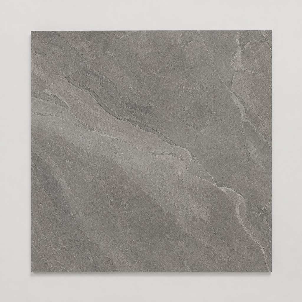 KI-generierte illustrative Fliesenansicht: Morphic, Farbe Core Grey.