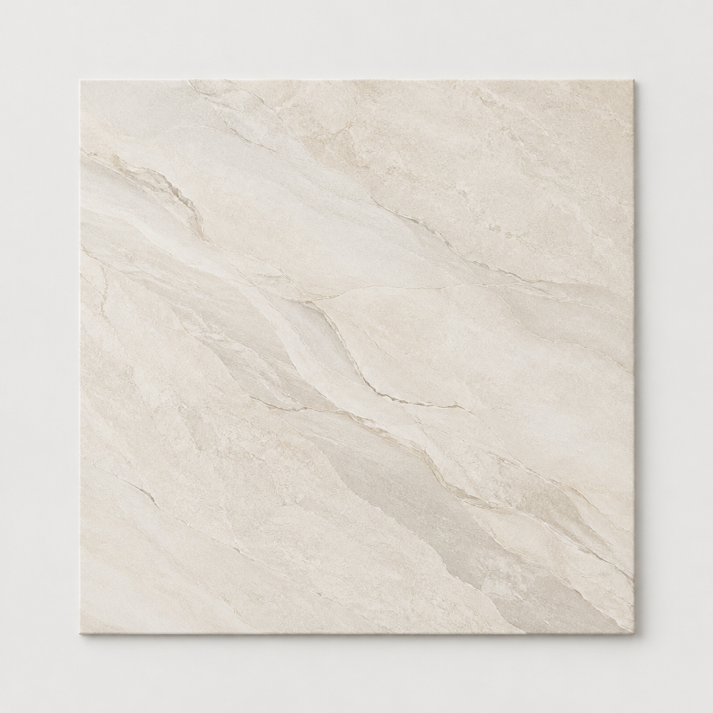 KI-generierte illustrative Fliesenansicht: Morphic, Farbe Core Ivory.