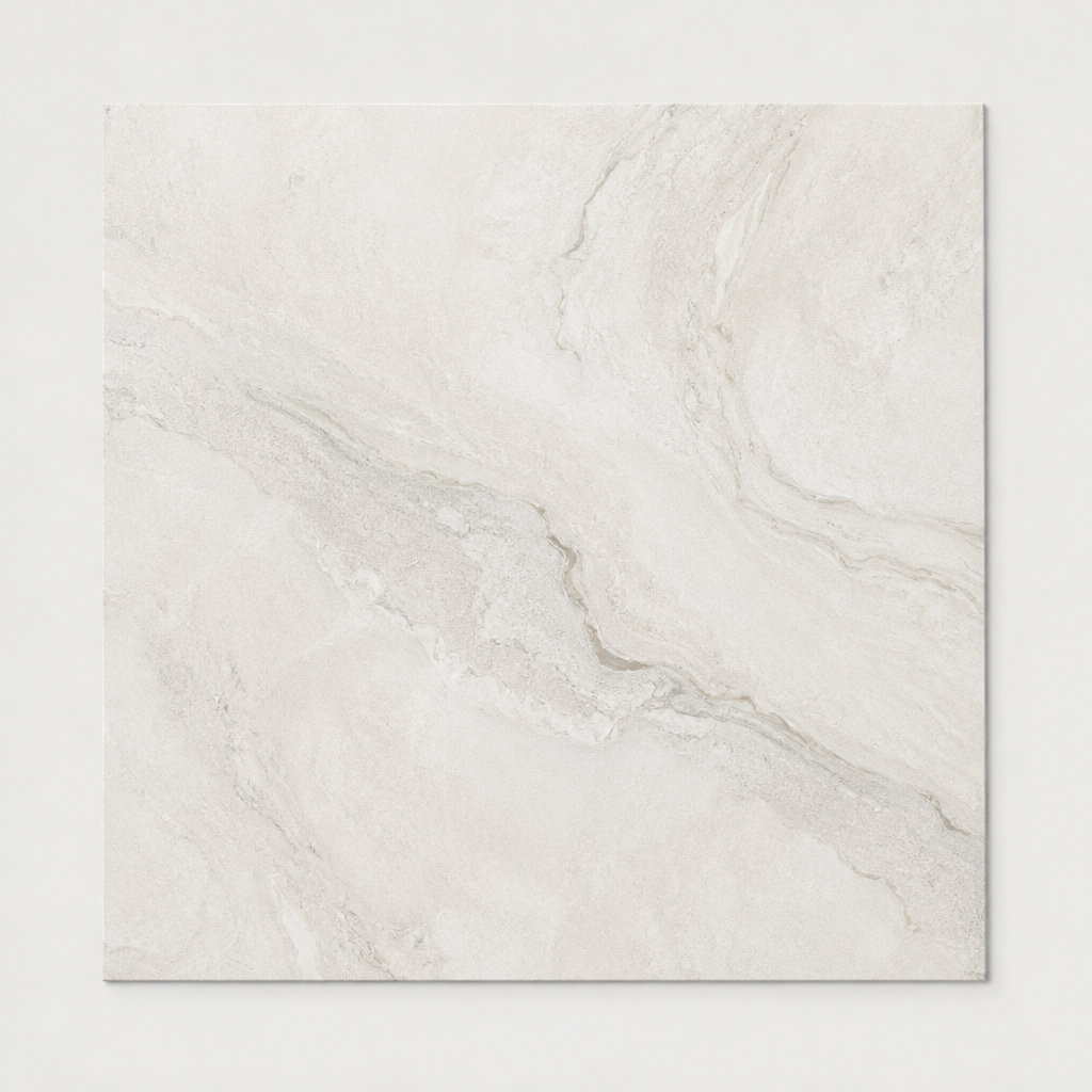 KI-generierte illustrative Fliesenansicht: Morphic, Farbe Core White.