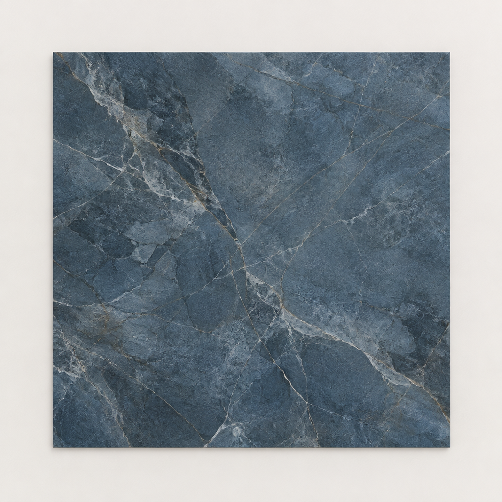 KI-generierte illustrative Fliesenansicht: Eternal Blue, Farbe Eternal Blue.