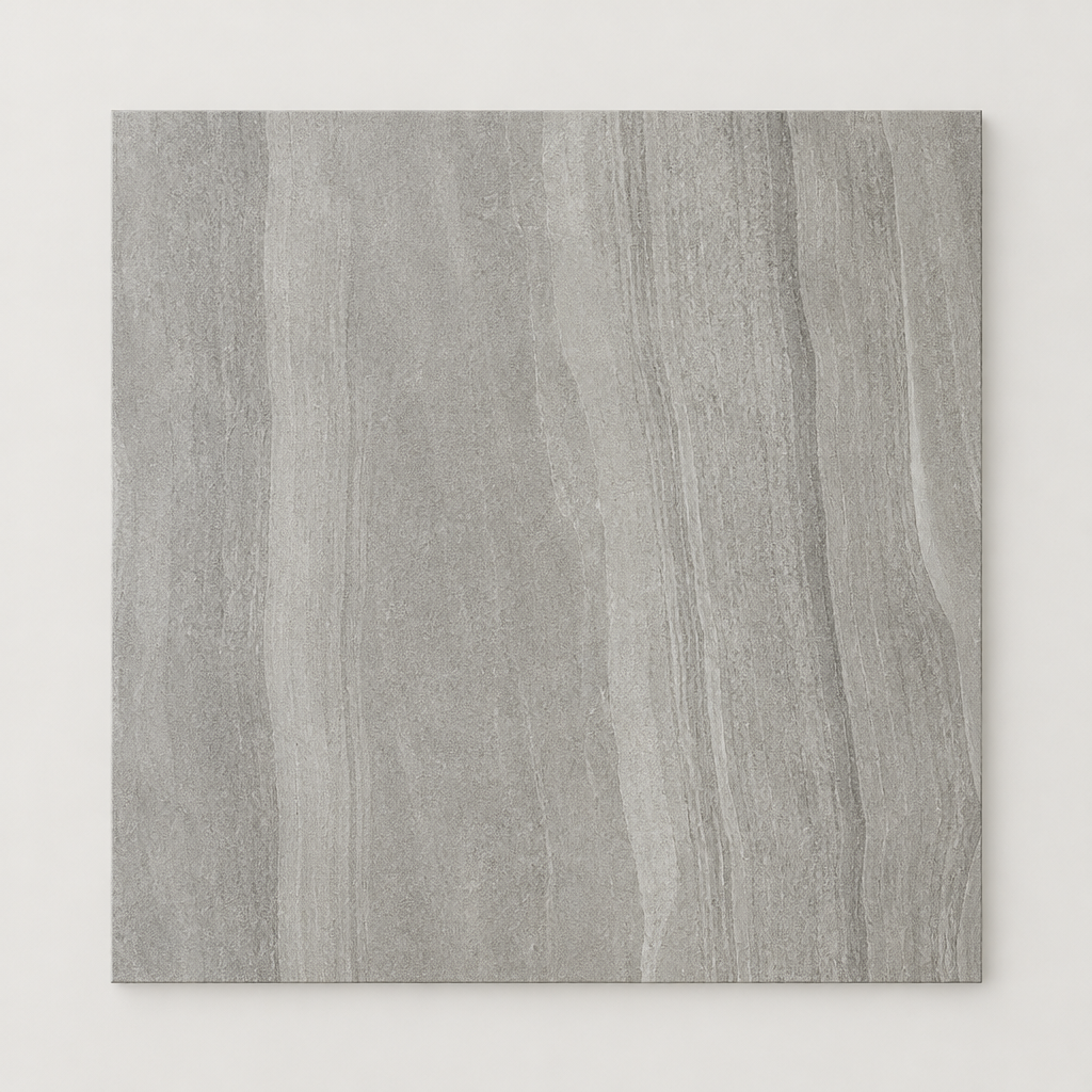 KI-generierte illustrative Fliesenansicht: Miro, Farbe Grey Stripe.