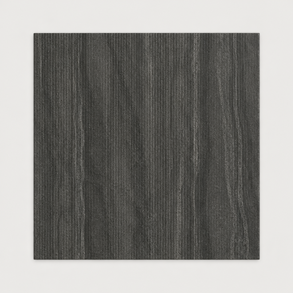 KI-generierte illustrative Fliesenansicht: Miro, Farbe Graphite Stripe.