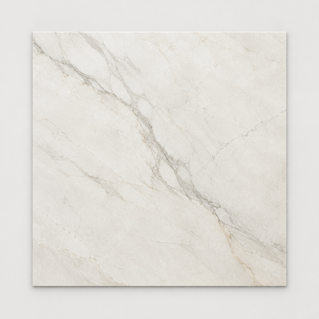 KI-generierte illustrative Fliesenansicht: Navona Vein, Farbe Candido.
