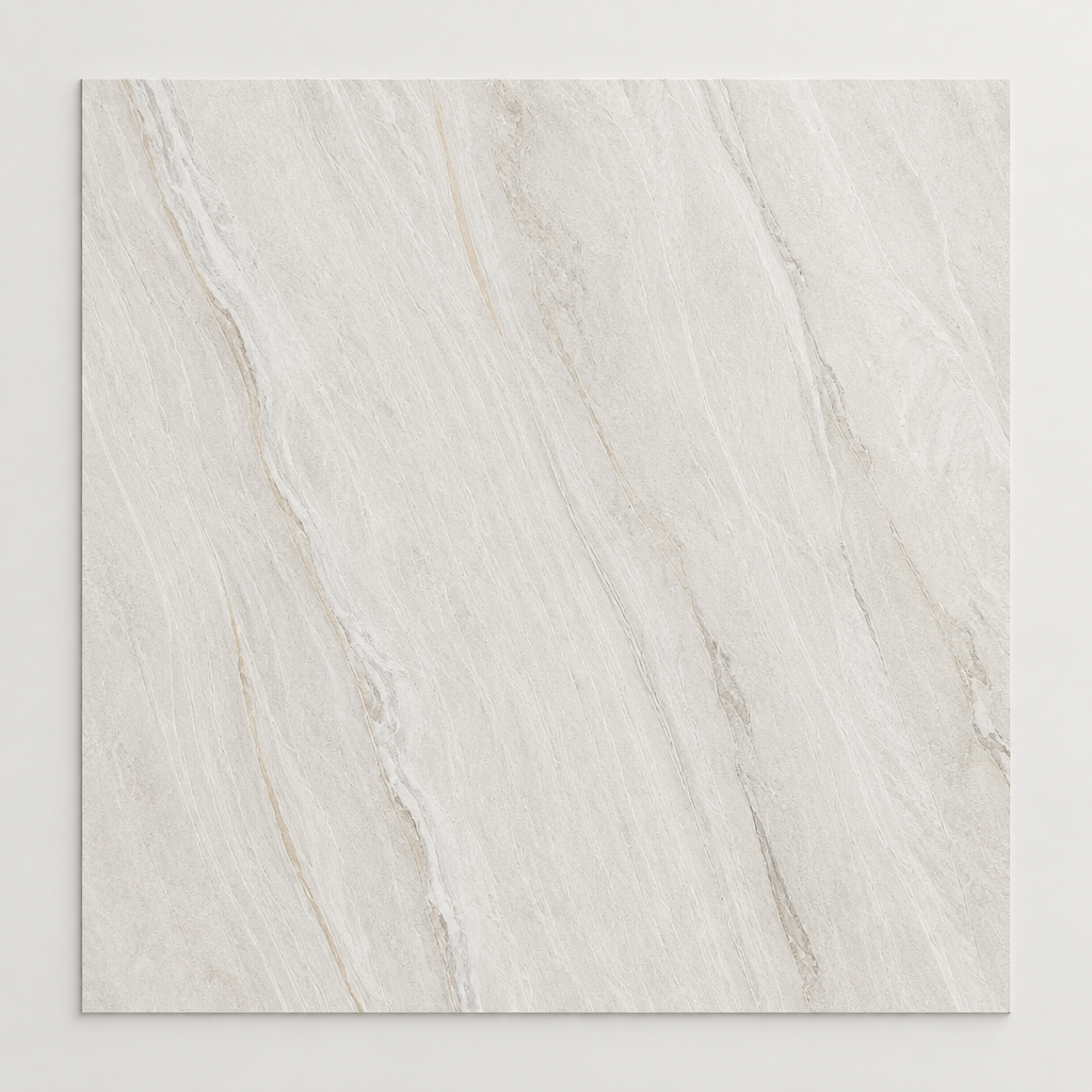 KI-generierte illustrative Fliesenansicht: Navona Vein, Farbe Candido Flow.